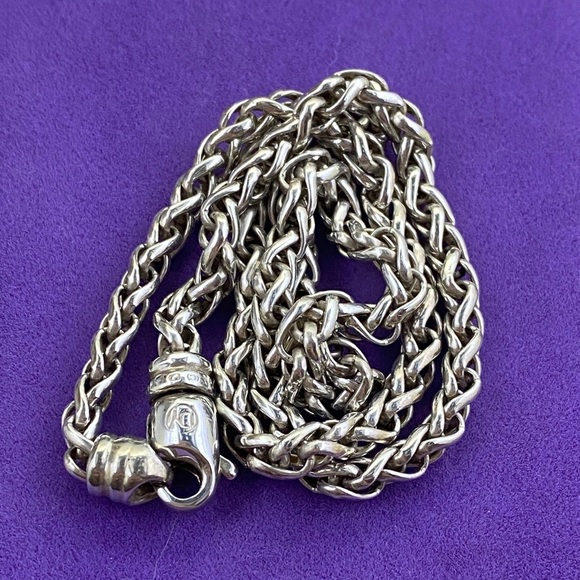 💛 Sterling Silver David Yurman Wheat Chain Necklace - Picture 5 of 8